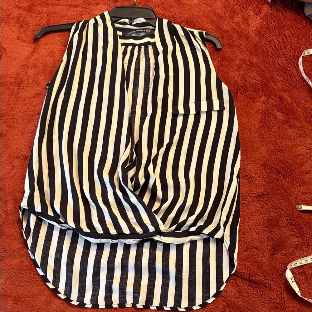 Zara Monochrome Striped Blouse